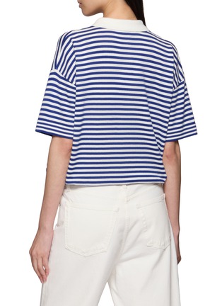 背面 - 点击放大 - JEFF BRUSSELS - Short Sleeve Striped Polo Knit Top