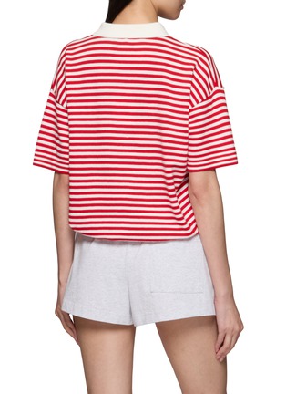 背面 - 点击放大 - JEFF BRUSSELS - Short Sleeve Striped Polo Knit Top