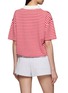 背面 - 点击放大 - JEFF BRUSSELS - Short Sleeve Striped Polo Knit Top
