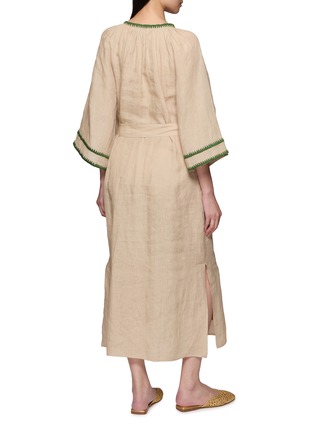 背面 - 点击放大 - BENARAS - Veronica Palm Embroidered Tie Neck Dress