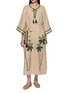 首图 - 点击放大 - BENARAS - Veronica Palm Embroidered Tie Neck Dress
