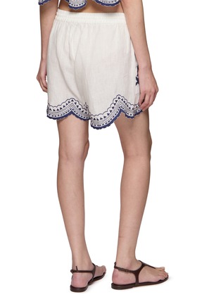 背面 - 点击放大 - BENARAS - Paisley Appliqué Scalloped Hem Mini Shorts