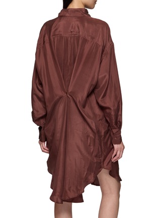 背面 - 点击放大 - BENARAS - Relaxed Drape Embroidered Beach Silk Shirt Dress