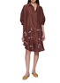 模特儿示范图 - 点击放大 - BENARAS - Relaxed Drape Embroidered Beach Silk Shirt Dress