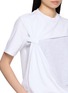  - BONBOM - Asymmetrical Wrap Twotone Panel T-Shirt