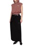 模特儿示范图 - 点击放大 - BONBOM - Asymmetric Draped Cotton Long Skirt