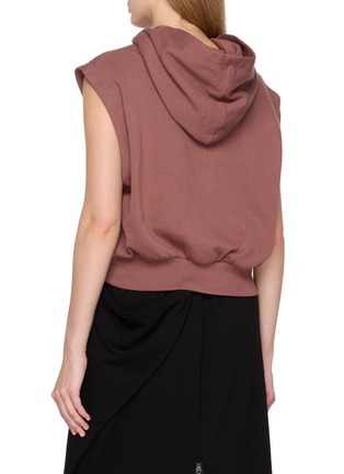 背面 - 点击放大 - BONBOM - Sleeveless Piercing Logo Cotton Hoodie
