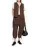 模特儿示范图 - 点击放大 - FAFAMOON - Reversible Patchwork Panel Linen Cotton Vest