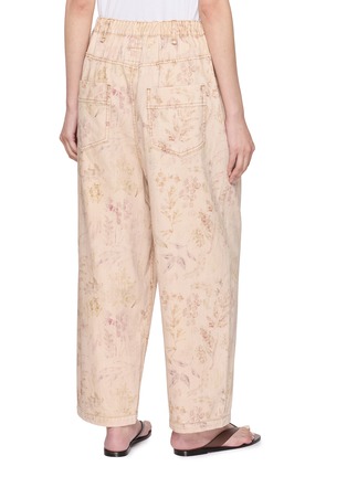 背面 - 点击放大 - FAFAMOON - Botanical Print Straight Leg Cotton Jeans