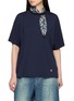 首图 - 点击放大 - FAFAMOON - Scarf Collar Wool Blend Top