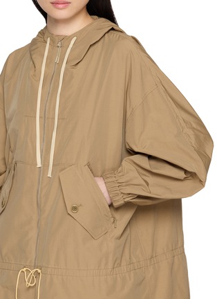  - FAFAMOON - Water Repellent Drawstring Hooded Cotton Blend Jacket