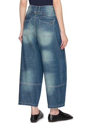 背面 - 点击放大 - FAFAMOON - Low Rise Wide Leg Washed Cotton Denim Jeans