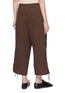 背面 - 点击放大 - FAFAMOON - Pinstriped Drawstring Waistband Cotton Linen Blend Cropped Pants