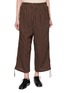 首图 - 点击放大 - FAFAMOON - Pinstriped Drawstring Waistband Cotton Linen Blend Cropped Pants