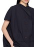  - FAFAMOON - Stand Collar Layered Cotton Top