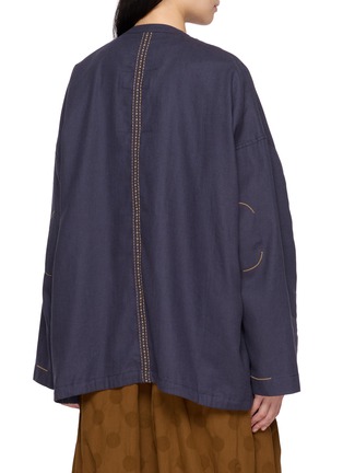 背面 - 点击放大 - FAFAMOON - Stitch Detail Patch Pocket Cotton Linen Jacket