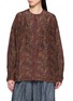 首图 - 点击放大 - FAFAMOON - Botanical Print Round Neck Silk Shirt