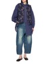 模特儿示范图 - 点击放大 - FAFAMOON - Textured Volume Cotton Blend Long Shirt