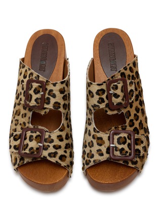 模特儿示范图 - 点击放大 - STRINGART - Two-buckle Suede Clogs