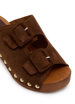 细节 - 点击放大 - STRINGART - Two-buckle Suede Clogs