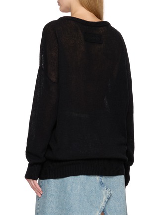 背面 - 点击放大 - BALENCIAGA - Boxy Foil Sheer Cashmere Knit Sweater