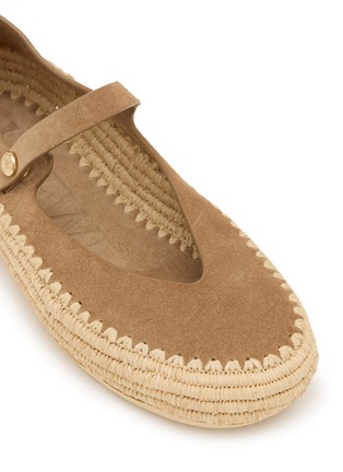 细节 - 点击放大 - LOEWE - Rio Raffia Embroidered Suede Mary Jane Flats