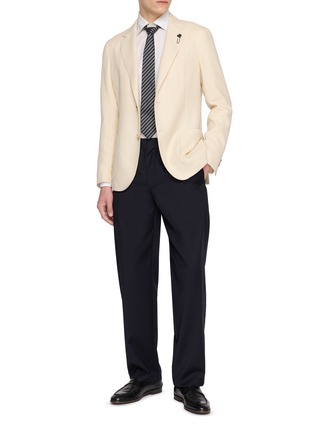 模特儿示范图 - 点击放大 - LARDINI - Single Breasted Knit Blazer