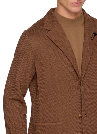  - LARDINI - Single Breasted Jacquard Knit Jacket