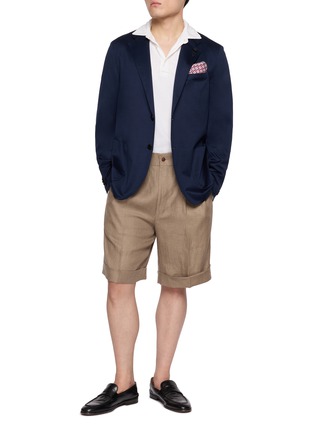 模特儿示范图 - 点击放大 - LARDINI - Single Breasted Cotton Blazer