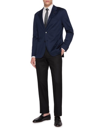 模特儿示范图 - 点击放大 - LARDINI - Tailored Wool Tuxedo Pants