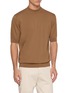 首图 - 点击放大 - LARDINI - Short Sleeve Mock Neck Organic Cotton Sweater