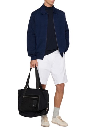 模特儿示范图 - 点击放大 - LARDINI - Full Zip Shirt Collar Bomber Jacket