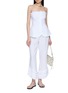 模特儿示范图 - 点击放大 - POSSE - Strapless Ruffle Trim Linen Top