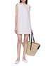 模特儿示范图 - 点击放大 - POSSE - Bow Shoulder Striped Dress