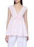 首图 - 点击放大 - POSSE - Sleeveless Tie Front Cotton Poplin Top