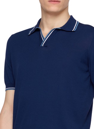  - EQUIL - Striped Trim Polo Shirt