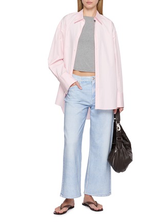 模特儿示范图 - 点击放大 - RAG & BONE - Miramar Andi Printed Denim Effect Cotton Terry Pants