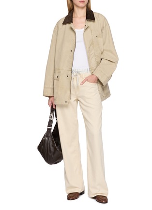 模特儿示范图 - 点击放大 - RAG & BONE - Saige Boxer Waistband Straight Leg Pants