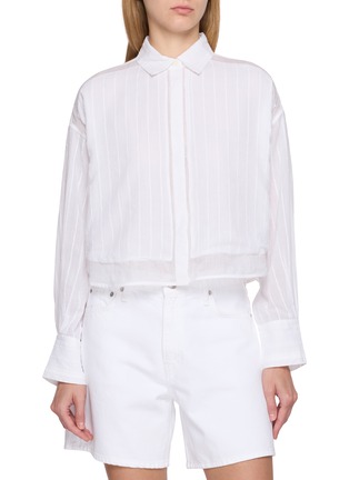 首图 - 点击放大 - RAG & BONE - Striped Sheer Panel Point Collar Shirt