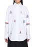 首图 - 点击放大 - THOM BROWNE - Supersized Point Collar Sailboat Stitch Shirt