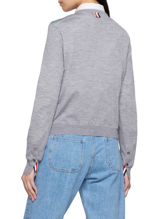 背面 - 点击放大 - THOM BROWNE - Nantucket Scenic Print Crewneck Knit Cardigan