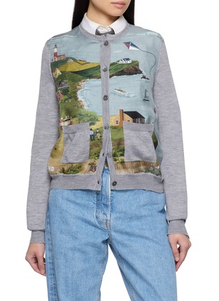 首图 - 点击放大 - THOM BROWNE - Nantucket Scenic Print Crewneck Knit Cardigan