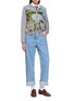 模特儿示范图 - 点击放大 - THOM BROWNE - Nantucket Scenic Print Crewneck Knit Cardigan
