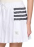  - THOM BROWNE - Drawstring Pleated 4 Bar Cotton Mini Skirt