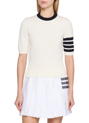 首图 - 点击放大 - THOM BROWNE - Hector Intarsia 4 Bar Cotton T-Shirt