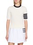 首图 - 点击放大 - THOM BROWNE - Hector Intarsia 4 Bar Cotton T-Shirt