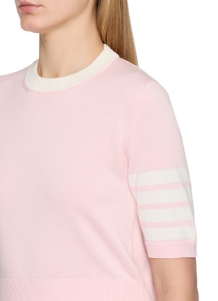  - THOM BROWNE - Hector Intarsia 4 Bar Cotton T-Shirt