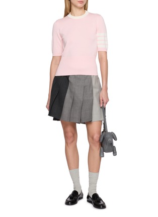 模特儿示范图 - 点击放大 - THOM BROWNE - Hector Intarsia 4 Bar Cotton T-Shirt
