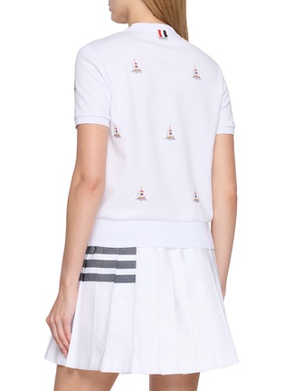 背面 - 点击放大 - THOM BROWNE - Sailboat Embroidered Cotton T-Shirt