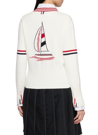 背面 - 点击放大 - THOM BROWNE - Sailboat Jacquard V-Neck Cardigan